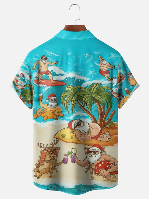 Men's Christmas Funny Graphic Short Sleeve Hawaiian Shirt